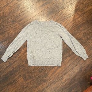 LOFT Light Heather Gray Speckled Crewneck Sweater